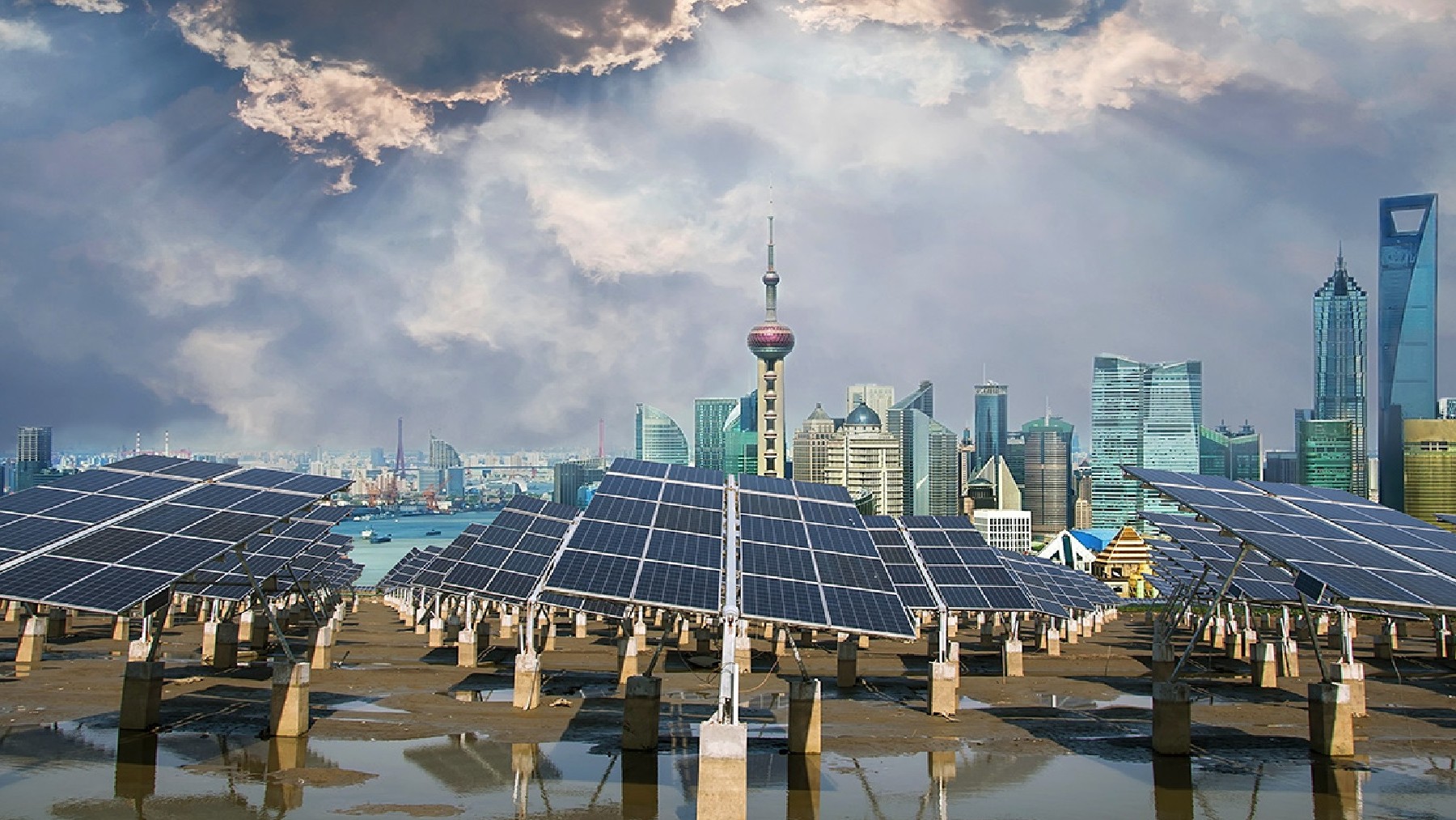 Ecological energy renewable solar panel plant