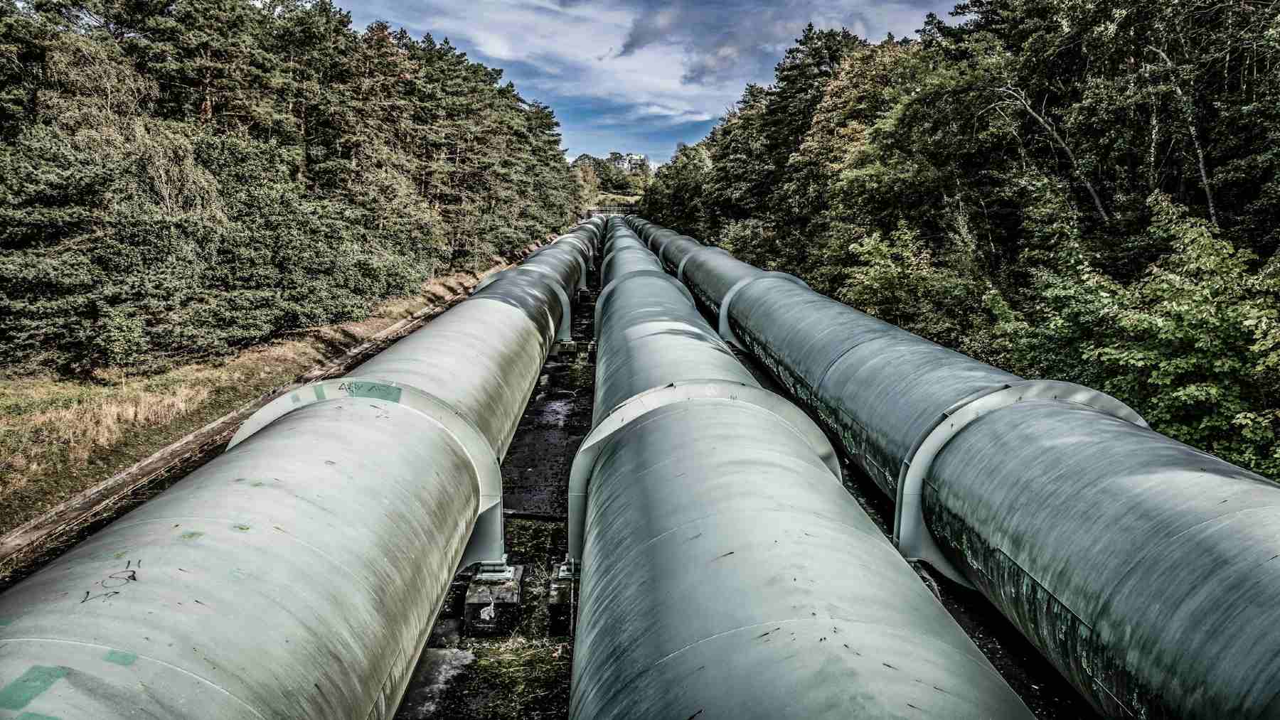 Gas pipelines in the ground that may be used to transport hydrogen.