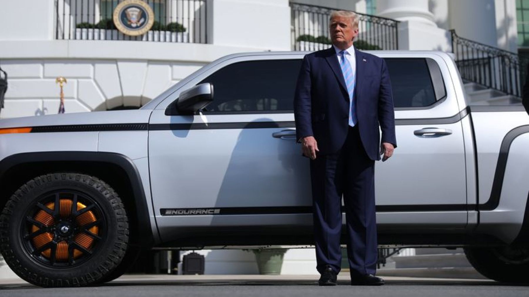 Trump beside Lordstown Endurance