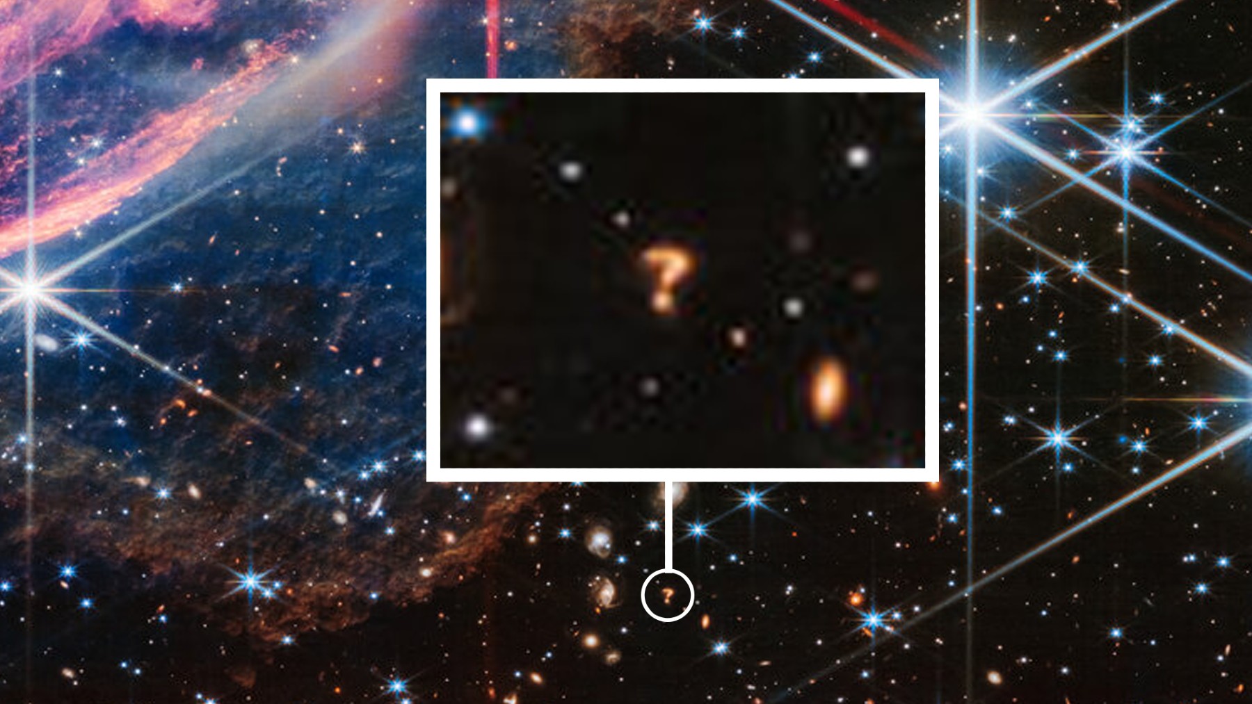 james webb, question mark galaxy