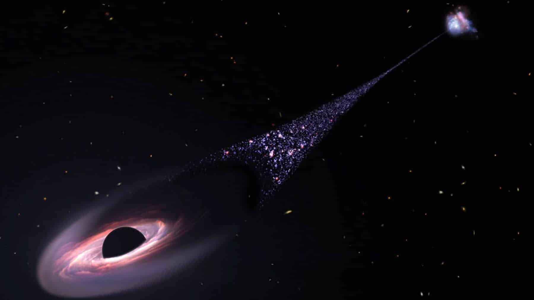 Black hole ejecting stars into space