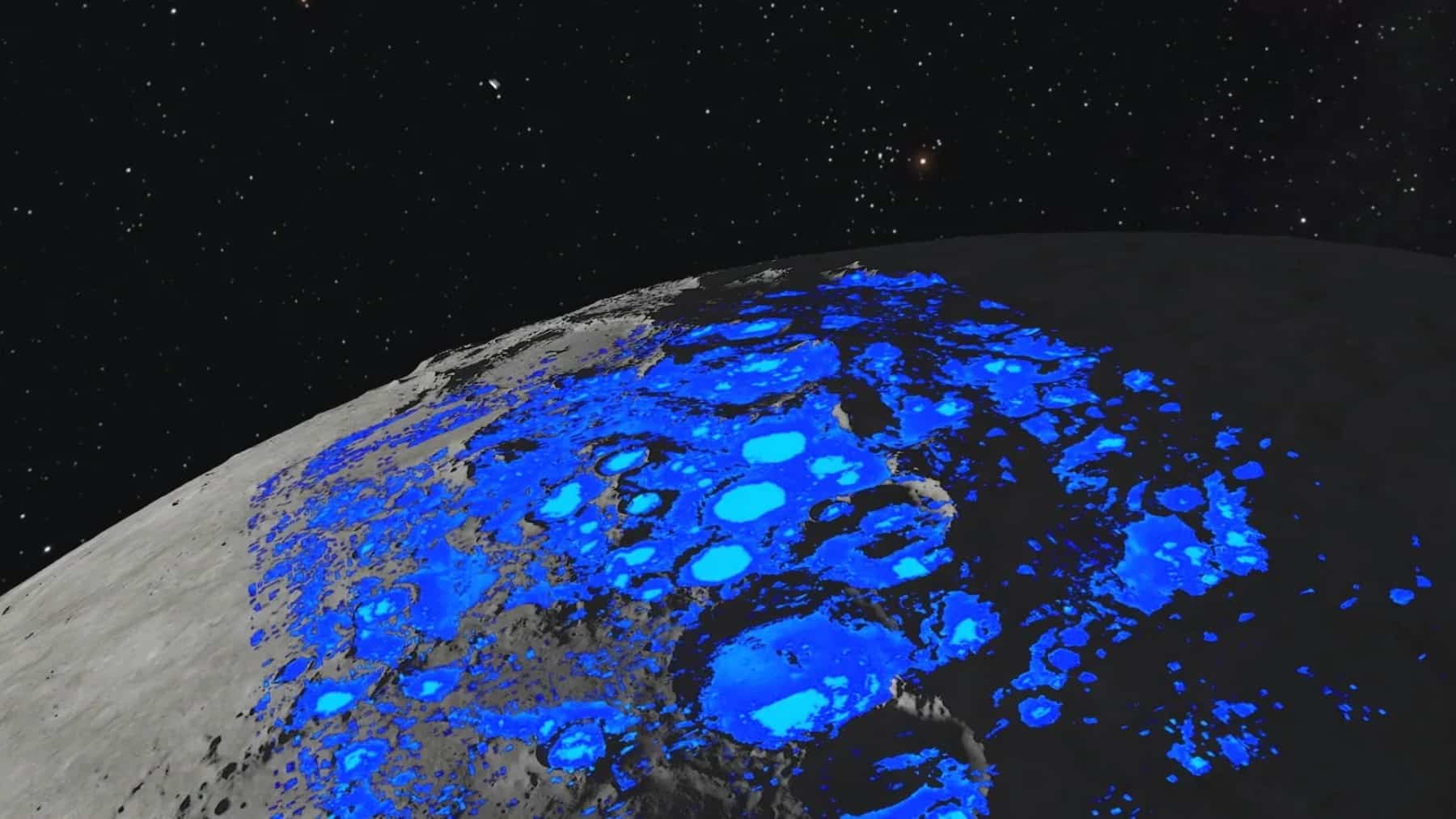 water at the moon poles