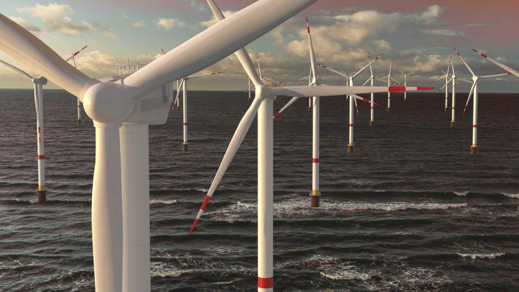 Offshore wind turbines in the Atlantic as the Trump administration orders a stop-work pause on East Coast projects.