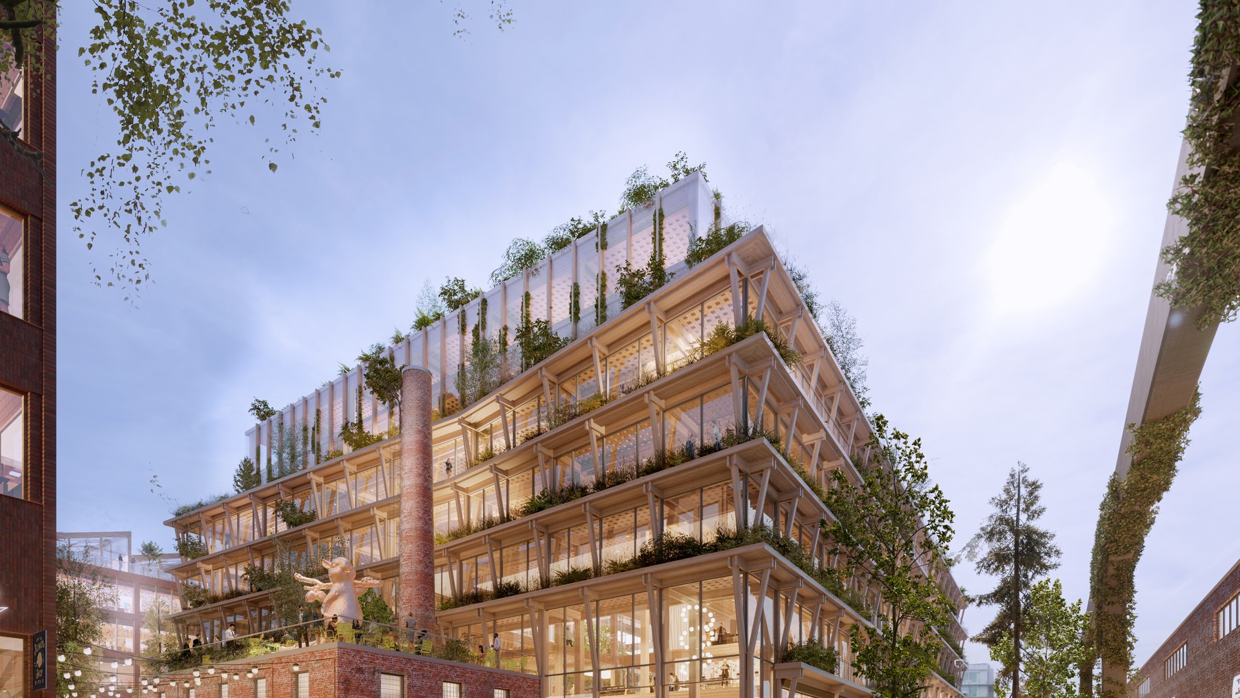 arquitectura, edificio de madera