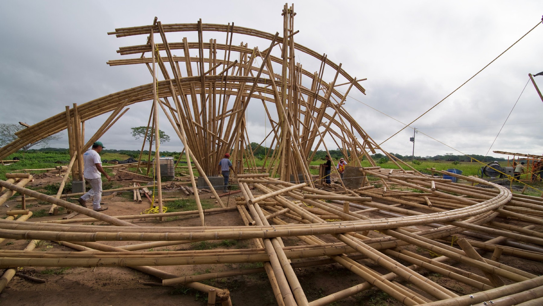 construcción, bambú construcción