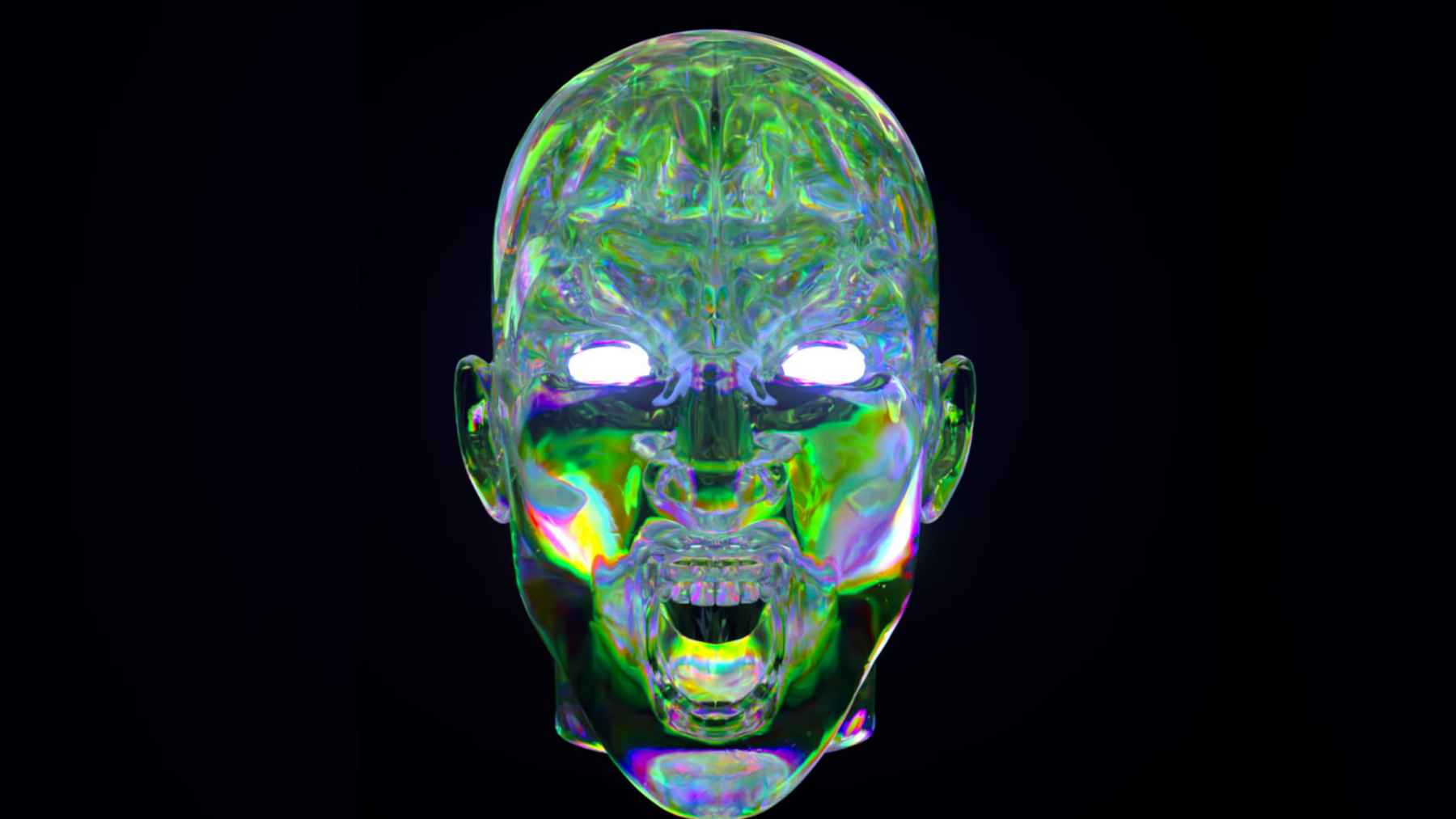 Rostro digital que simboliza la singularidad de la IA y el avance de la traducción automática medido por “tiempo de edición”.